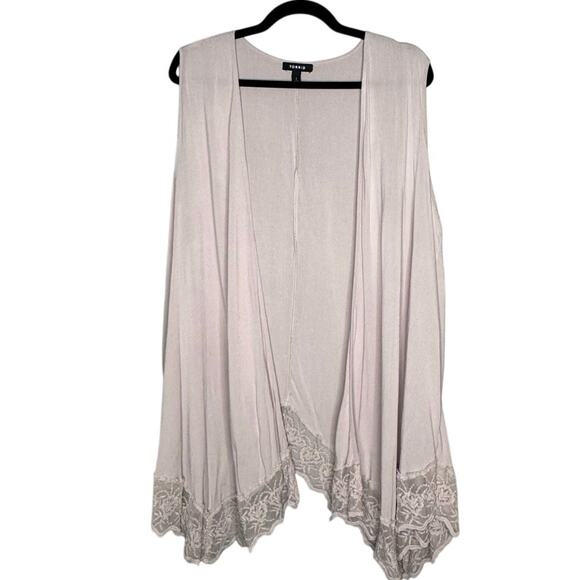TORRID LACE TRIM TEXTURED STRETCH VEST SIZE 2 NUDE (18/20) - Picture 2 of 6